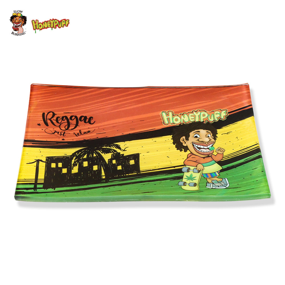 HONEYPUFF brand 161 * 122mm anti drop glass rolling tray cigarette store accessories