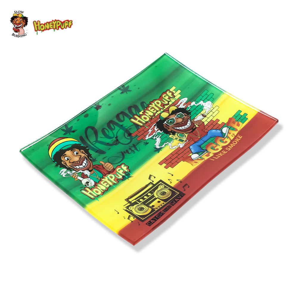 HONEYPUFF brand 161 * 122mm anti drop glass rolling tray cigarette store accessories