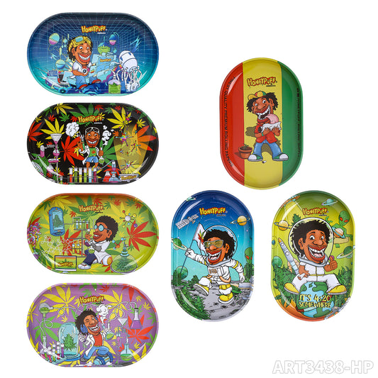 HONEYPUFF brand 130*80mm metal square rolling tray small rolling tray with various designs