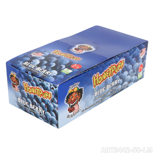 HONEYPUFF 1 1/4 Size Blueberry  Flavored Rolling Papers, Slow Burning Cigarette Rolling Papers (50 PCS)