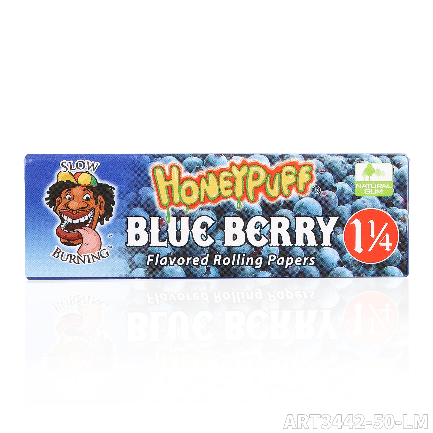 HONEYPUFF 1 1/4 Size Blueberry  Flavored Rolling Papers, Slow Burning Cigarette Rolling Papers (50 PCS)