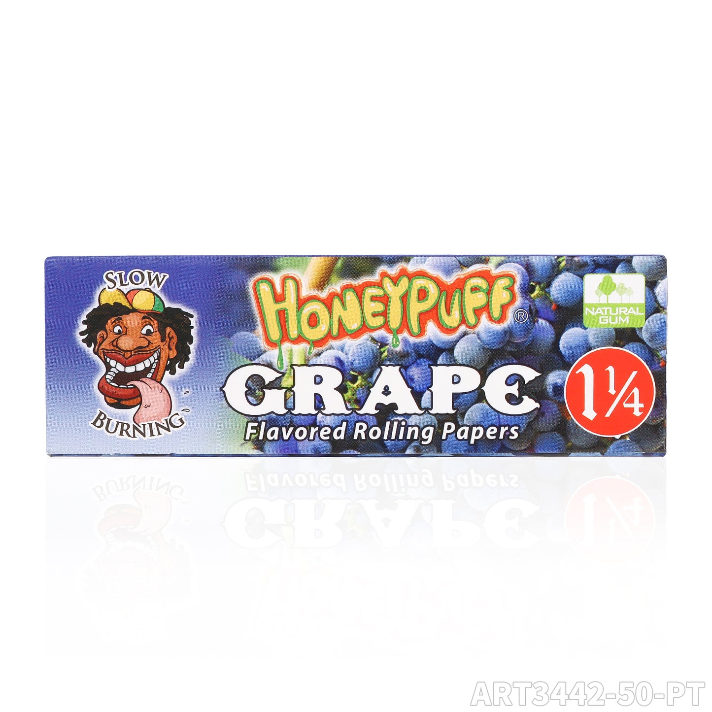 HONEYPUFF 1 1/4 Size grape  Flavored Rolling Papers, Slow Burning Cigarette Rolling Papers (50 PCS)