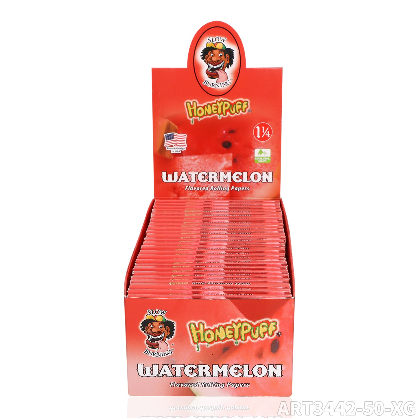 HONEYPUFF 1 1/4 Size ART3442-50-XG Flavored Rolling Papers, Slow Burning Cigarette Rolling Papers (50 PCS)