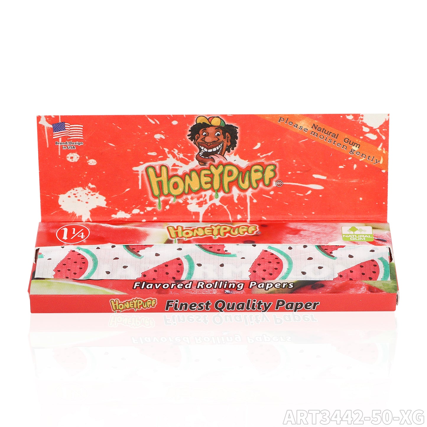 HONEYPUFF 1 1/4 Size ART3442-50-XG Flavored Rolling Papers, Slow Burning Cigarette Rolling Papers (50 PCS)