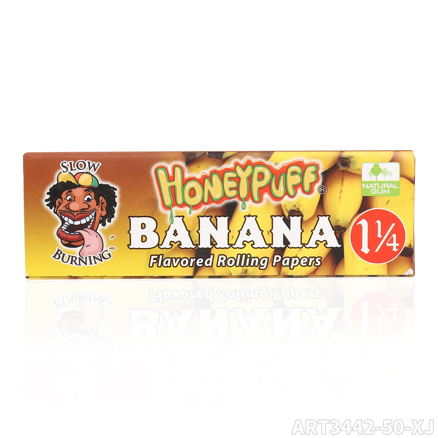 HONEYPUFF 1 1/4 Size Banana  Flavored Rolling Papers, Slow Burning Cigarette Rolling Papers (50 PCS)