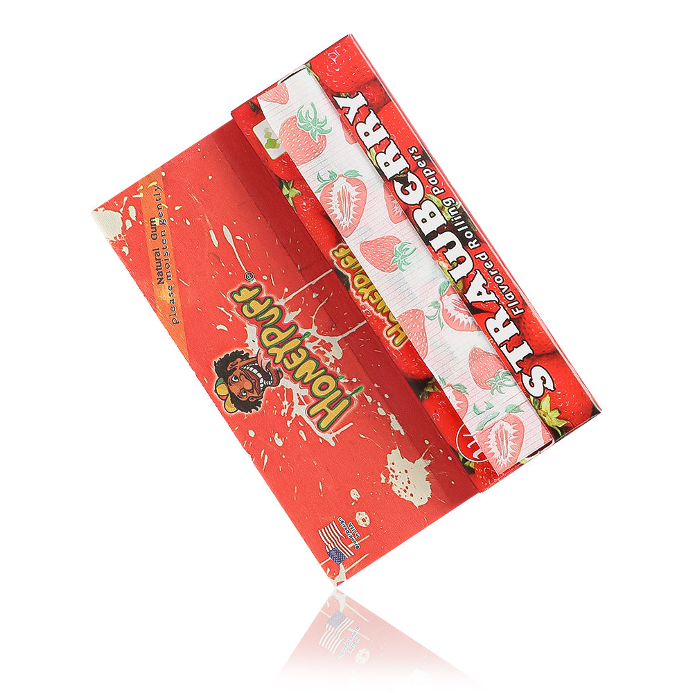 HONEYPUFF 1 1/4 Size Strawberry Flavored Rolling Papers 12 Packs Flavored Rolling Papers