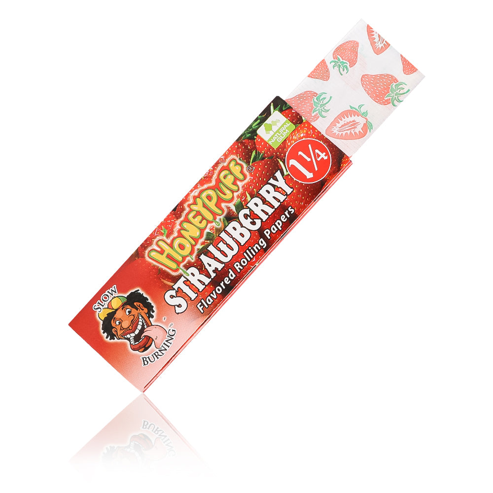 HONEYPUFF 1 1/4 Size Strawberry Flavored Rolling Papers 12 Packs Flavored Rolling Papers