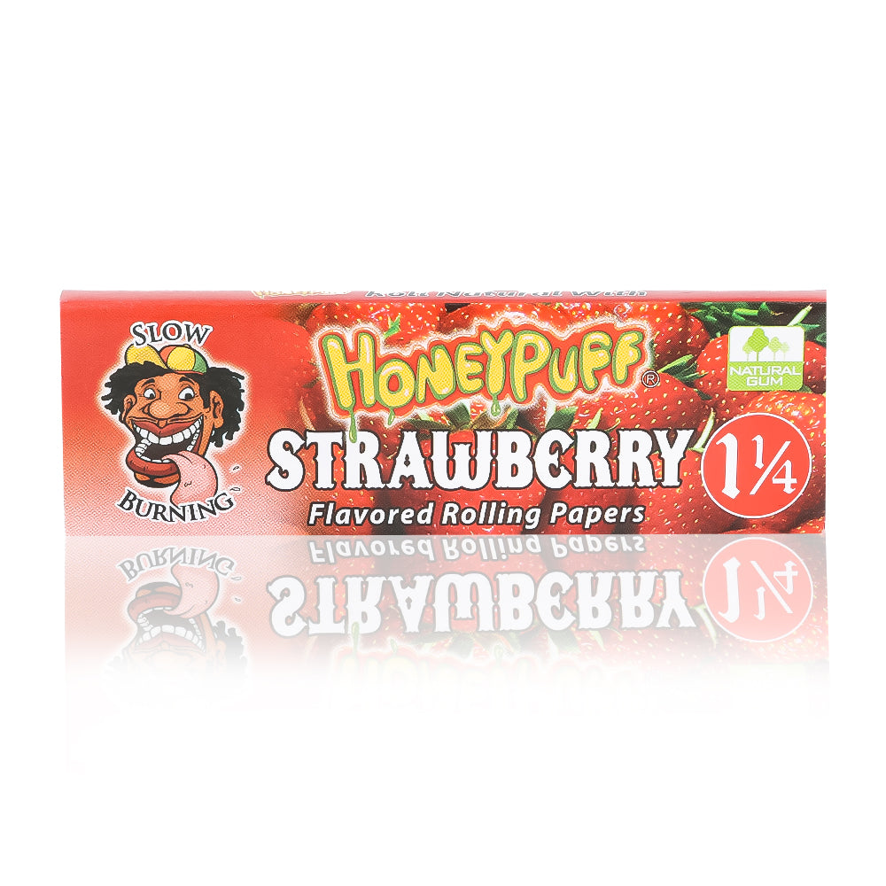 HONEYPUFF 1 1/4 Size Strawberry Flavored Rolling Papers 12 Packs Flavored Rolling Papers