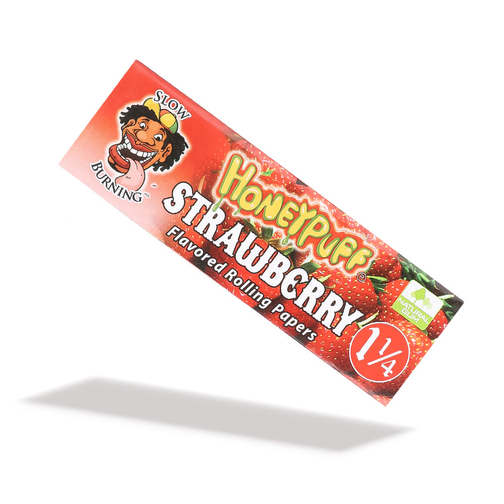 HONEYPUFF 1 1/4 Size Strawberry Flavored Rolling Papers 12 Packs Flavored Rolling Papers