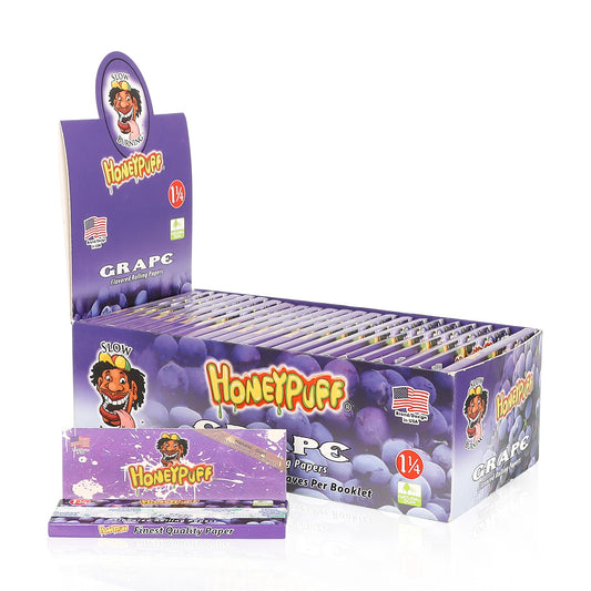 HONEYPUFF 1 1/4 Size Grape Flavored Rolling Papers 12 Packs Flavored Rolling Papers