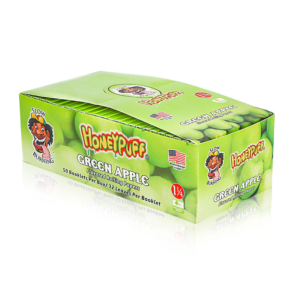 HONEYPUFF 1 1/4 Size Apple Flavored Rolling Papers 12 Packs Flavored Rolling Papers