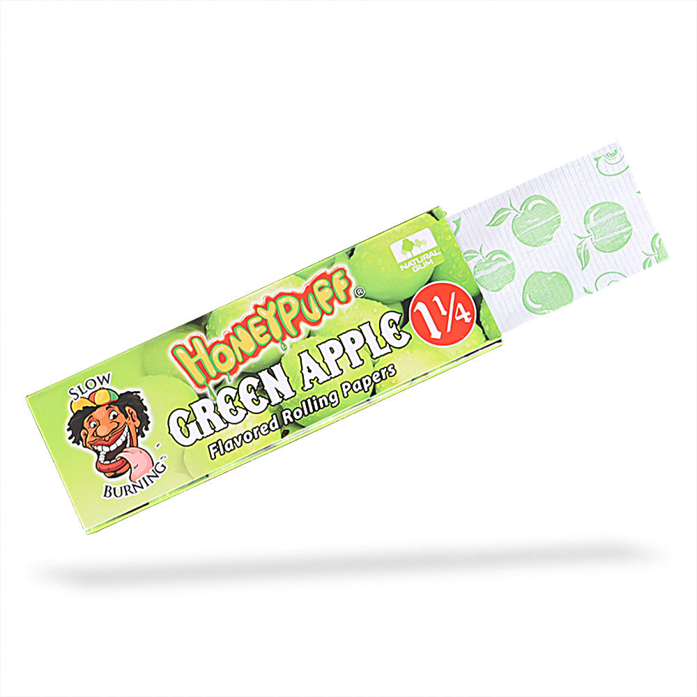 HONEYPUFF 1 1/4 Size Apple Flavored Rolling Papers 12 Packs Flavored Rolling Papers