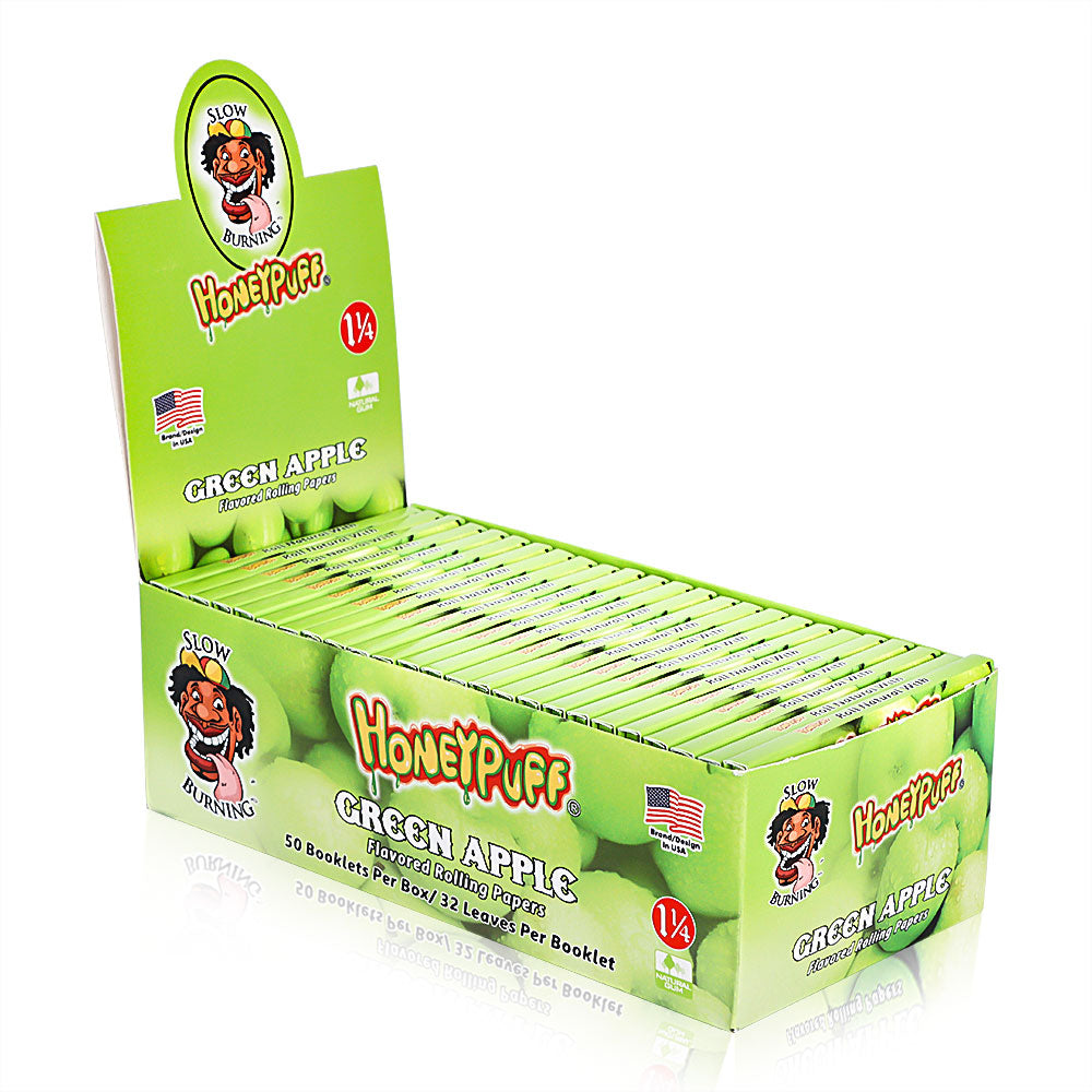 HONEYPUFF 1 1/4 Size Apple Flavored Rolling Papers 12 Packs Flavored Rolling Papers