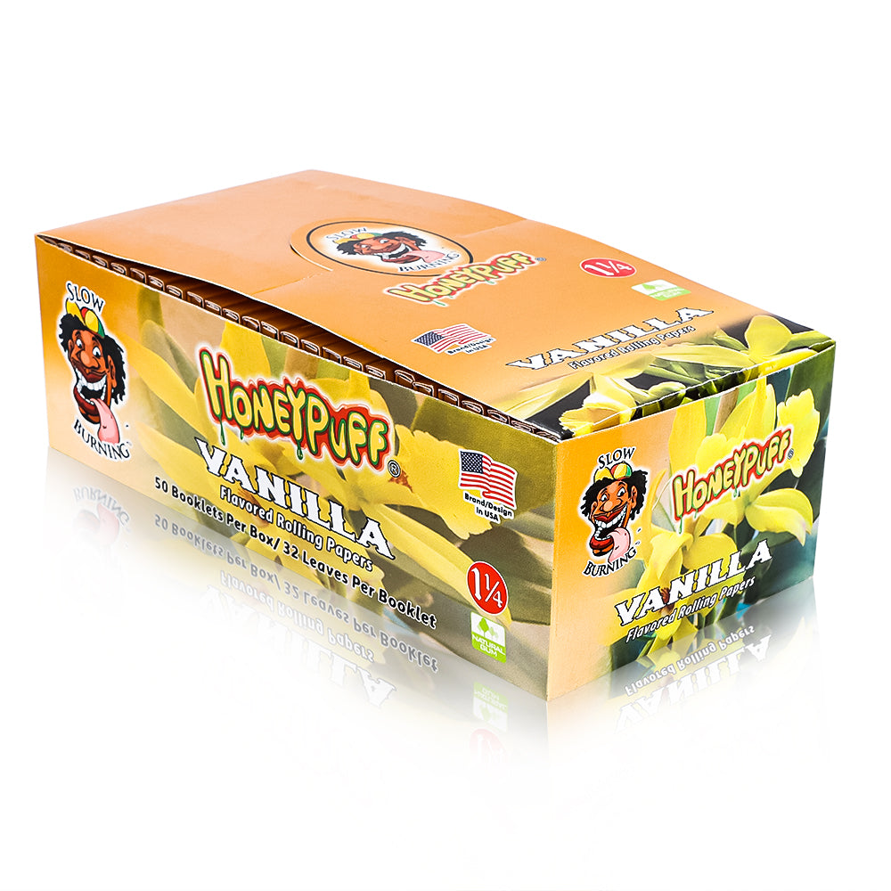 HONEYPUFF 1 1/4 Size vanilla Flavored Rolling Papers 12 Packs Flavored Rolling Papers