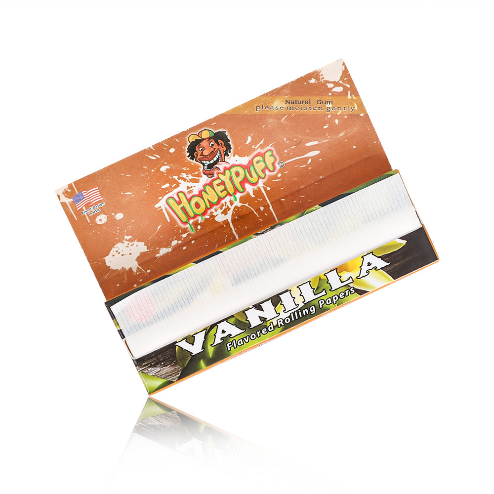 HONEYPUFF 1 1/4 Size vanilla Flavored Rolling Papers 12 Packs Flavored Rolling Papers