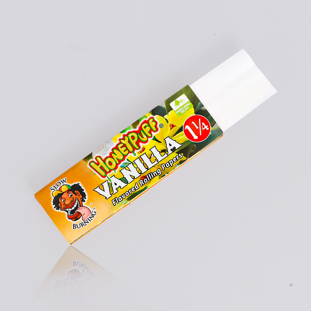 HONEYPUFF 1 1/4 Size vanilla Flavored Rolling Papers 12 Packs Flavored Rolling Papers