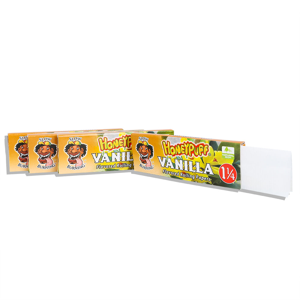 HONEYPUFF 1 1/4 Size vanilla Flavored Rolling Papers 12 Packs Flavored Rolling Papers