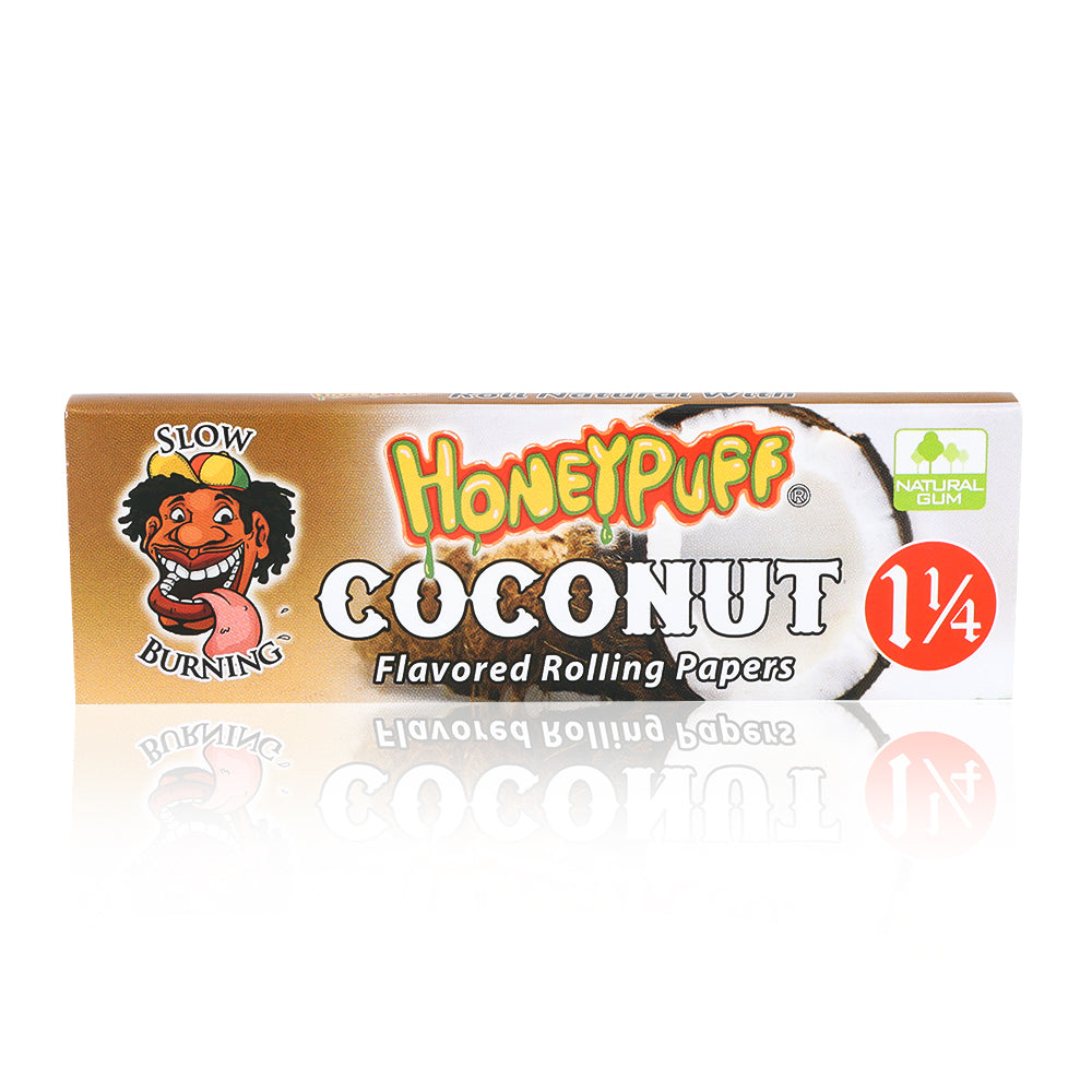 HONEYPUFF 1 1/4 Size Coconut Flavored Rolling Papers 12 Packs Flavored Rolling Papers