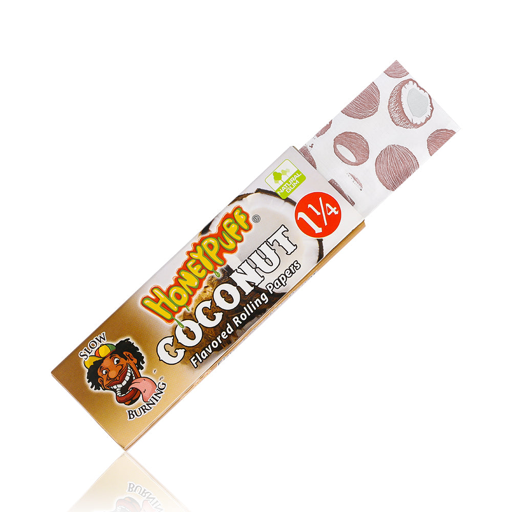 HONEYPUFF 1 1/4 Size Coconut Flavored Rolling Papers 12 Packs Flavored Rolling Papers