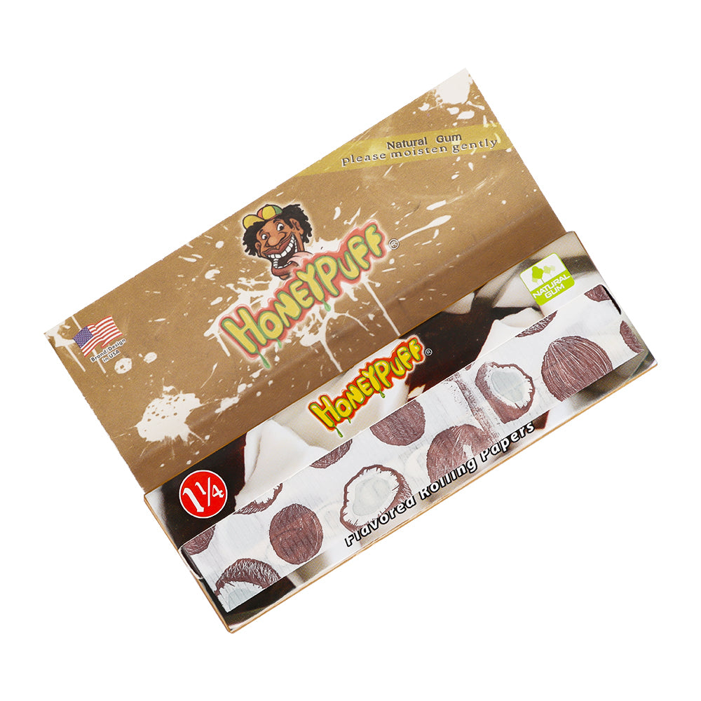 HONEYPUFF 1 1/4 Size Coconut Flavored Rolling Papers 12 Packs Flavored Rolling Papers