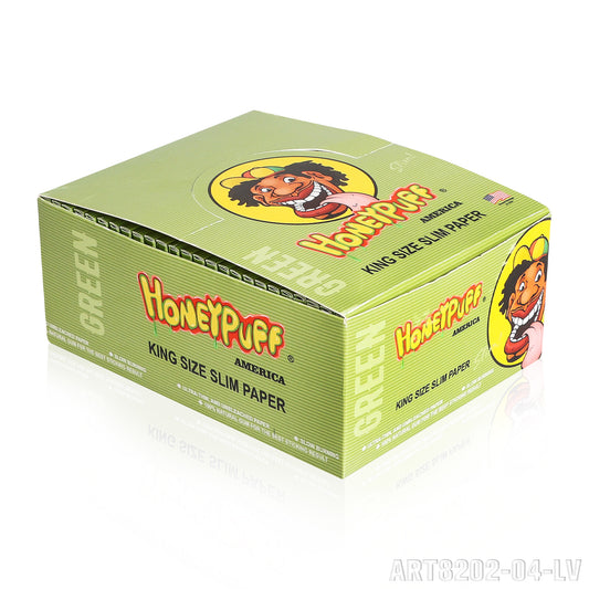 HONEYPUFF Zigarettenpapier in der Größe 1 1/4 mit verschiedenen Geschmacksrichtungen, langsam brennendes Zigarettenpapier (32 Stück)