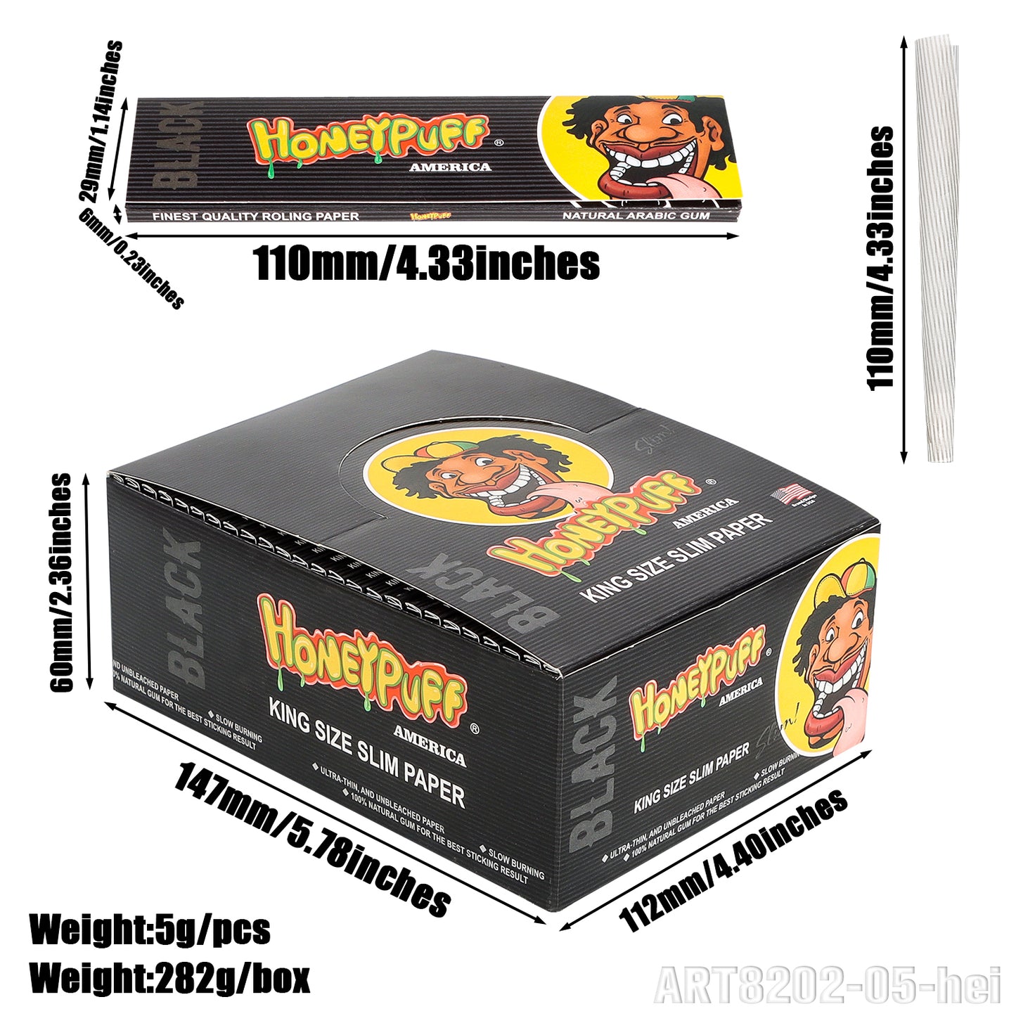 HONEYPUFF 1 1/4 Size Variety Of Flavors Rolling Papers, Slow Burning Cigarette Rolling Papers (32 PCS)