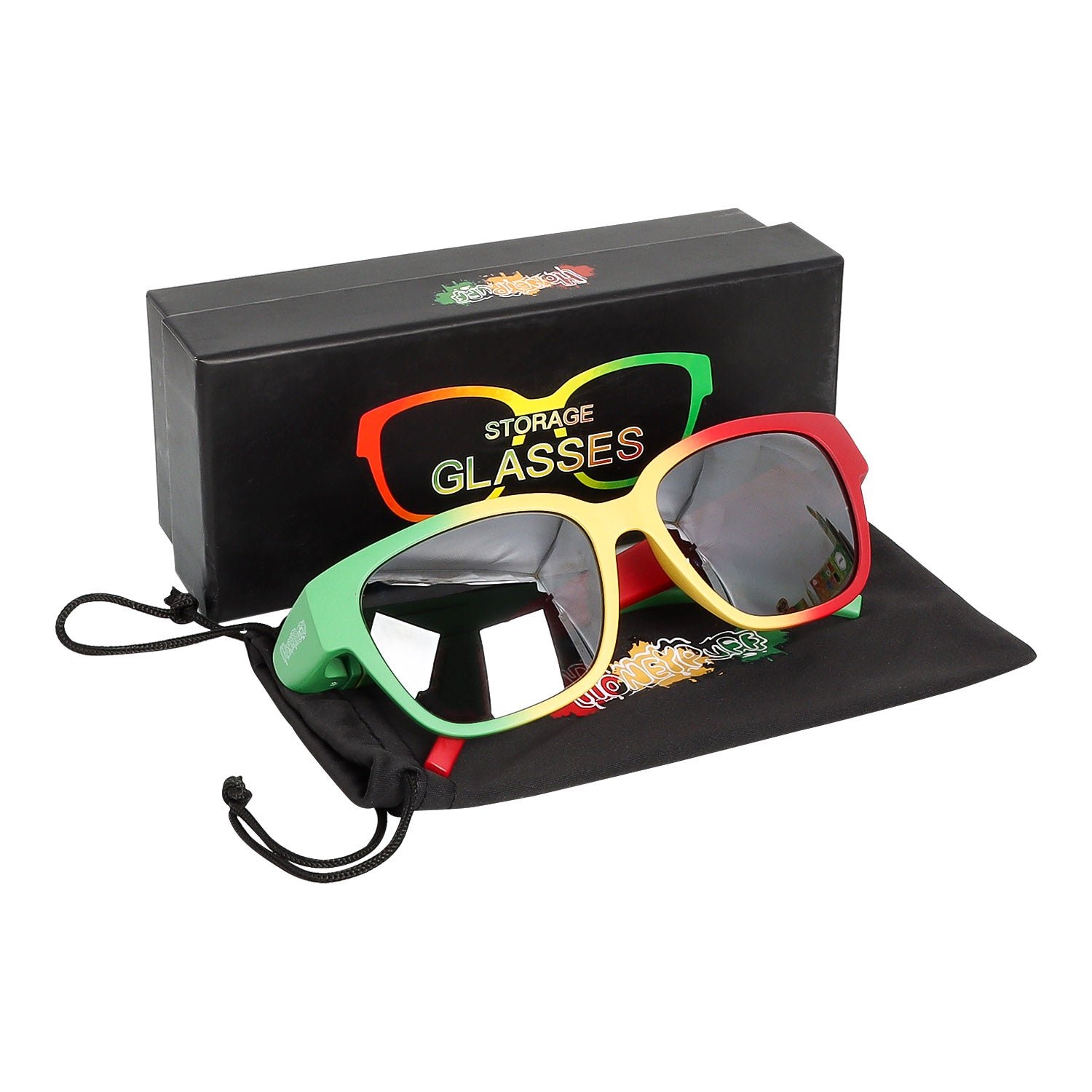 HONEYPUFF New Plastic Sunglasses Shaped Storage Jar, Fashion Style Cig