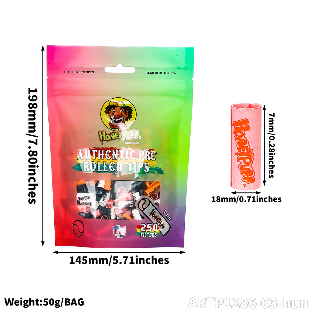 HONEYPUFF flavor smoking filter tip paper smoking filter tip 7*18mm with different colors 250 pcs/bag
