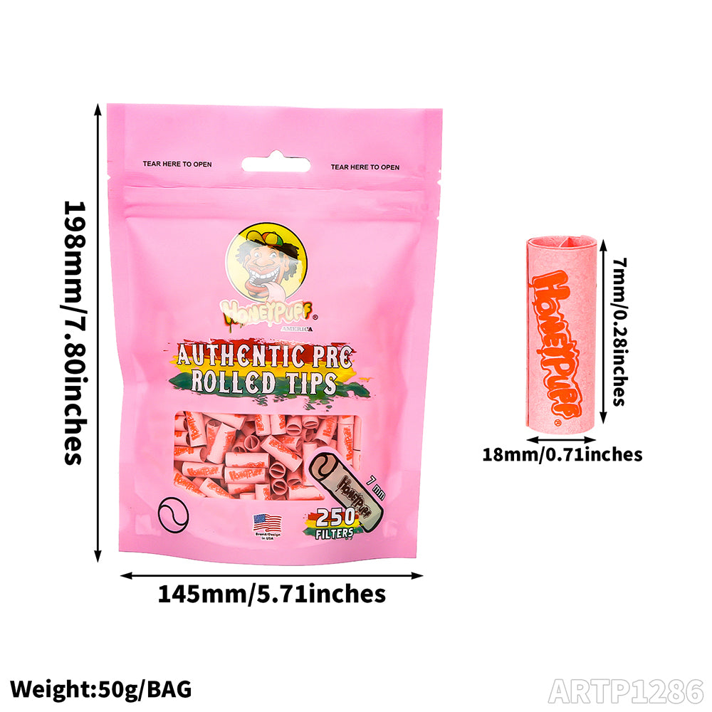 HONEYPUFF flavor smoking filter tip paper smoking filter tip 7*18mm with different colors 250 pcs/bag