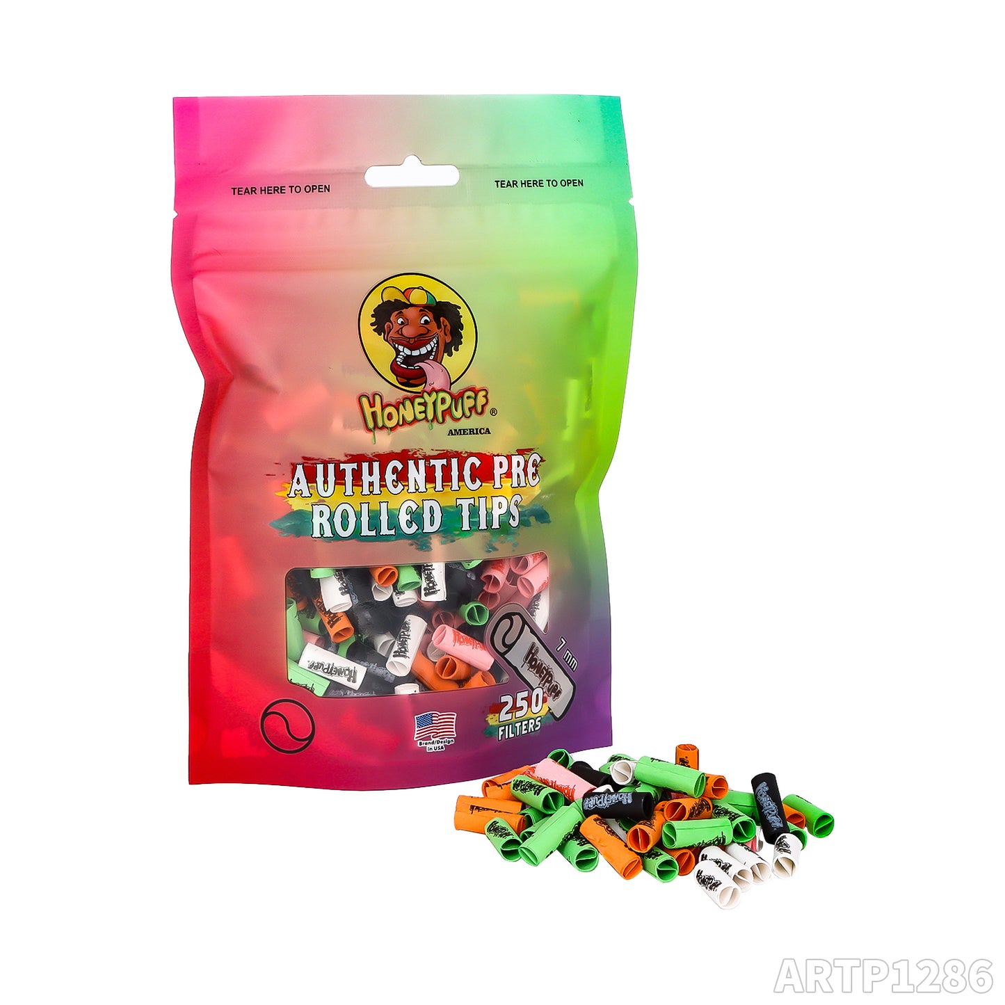 HONEYPUFF flavor smoking filter tip paper smoking filter tip 7*18mm with different colors 250 pcs/bag