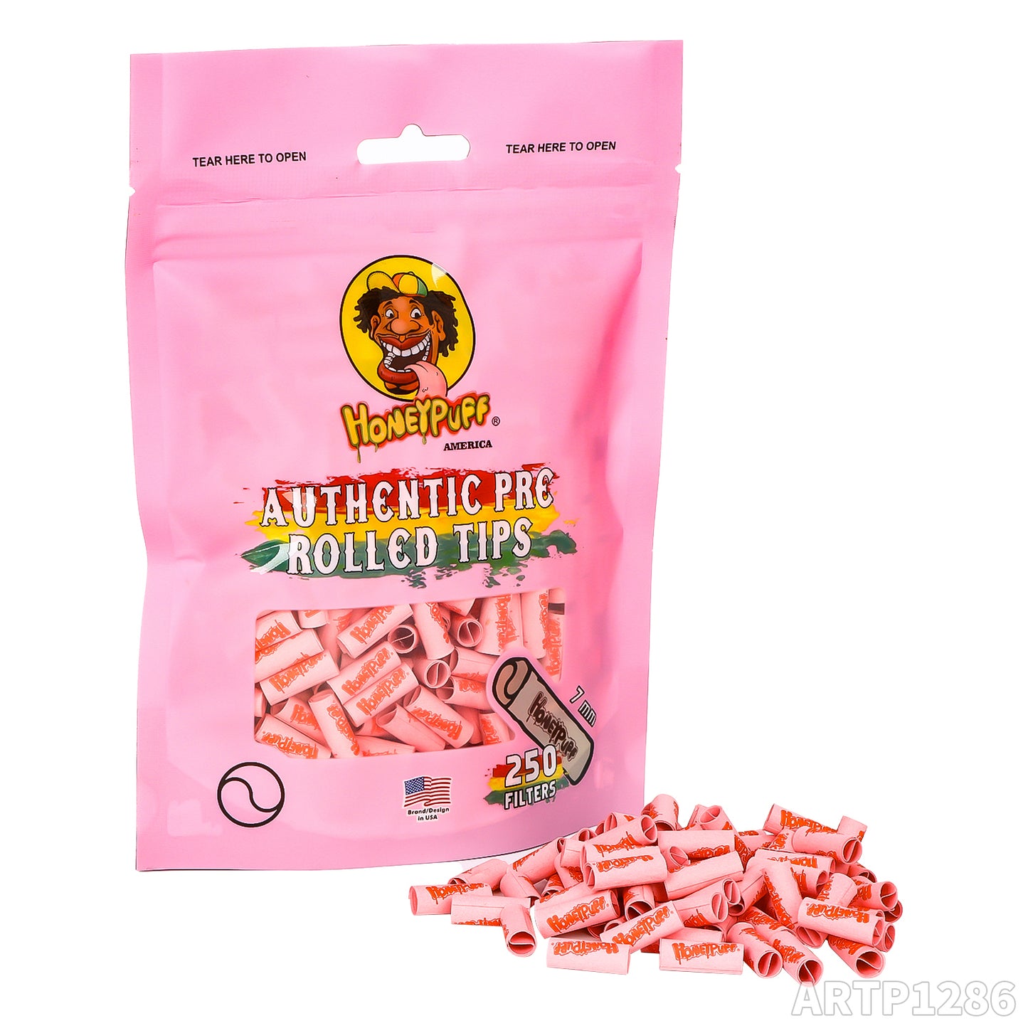HONEYPUFF flavor smoking filter tip paper smoking filter tip 7*18mm with different colors 250 pcs/bag