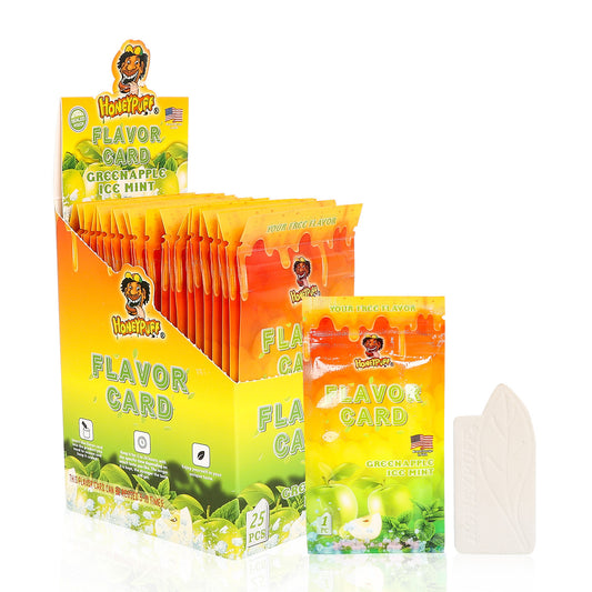 HONEYPUFF Green Apple Ice Mint Flavour Cards, King Size Cigarette Insert Infusion, Natural Flavour Card