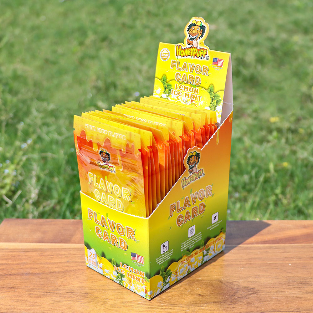 HONEYPUFF Lemon Ice Mint Flavour Cards, King Size Cigarette Insert Infusion, Natural Flavour Card
