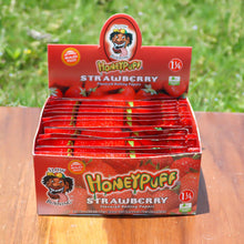Load image into Gallery viewer, HONEYPUFF 1 1/4 Size Strawberry Flavored Rolling Papers, Slow Burning Cigarette Rolling Papers (50 PCS)