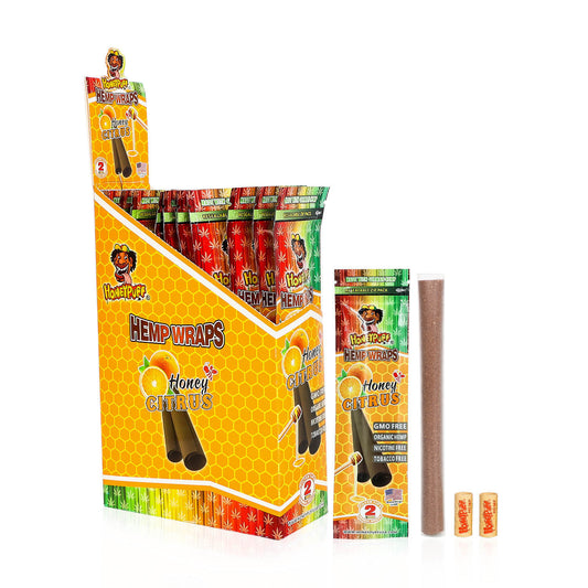 HONEYPUFF Orange Flavored Pre Rolled Cones, King Size Pre Rolled Rolling Paper with Tips, Slow Burning Rolling Cones, 2 PCS / Pack 12 Packs / Box