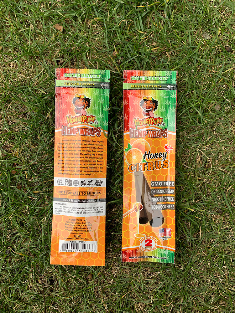HONEYPUFF Orange Flavored Pre Rolled Cones, King Size Pre Rolled Rolling Paper with Tips, Slow Burning Rolling Cones, 2 PCS / Pack 12 Packs / Box