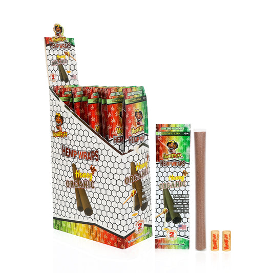 HONEYPUFF Honey Flavored Pre Rolled Cones, King Size Pre Rolled Rolling Paper with Tips, Slow Burning Rolling Cones, 2 PCS / Pack 12 Packs / Box