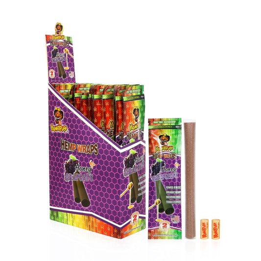 HONEYPUFF Grape Flavored Pre Rolled Cones, King Size Pre Rolled Rolling Paper with Tips, Slow Burning Rolling Cones, 2 PCS / Pack 12 Packs / Box