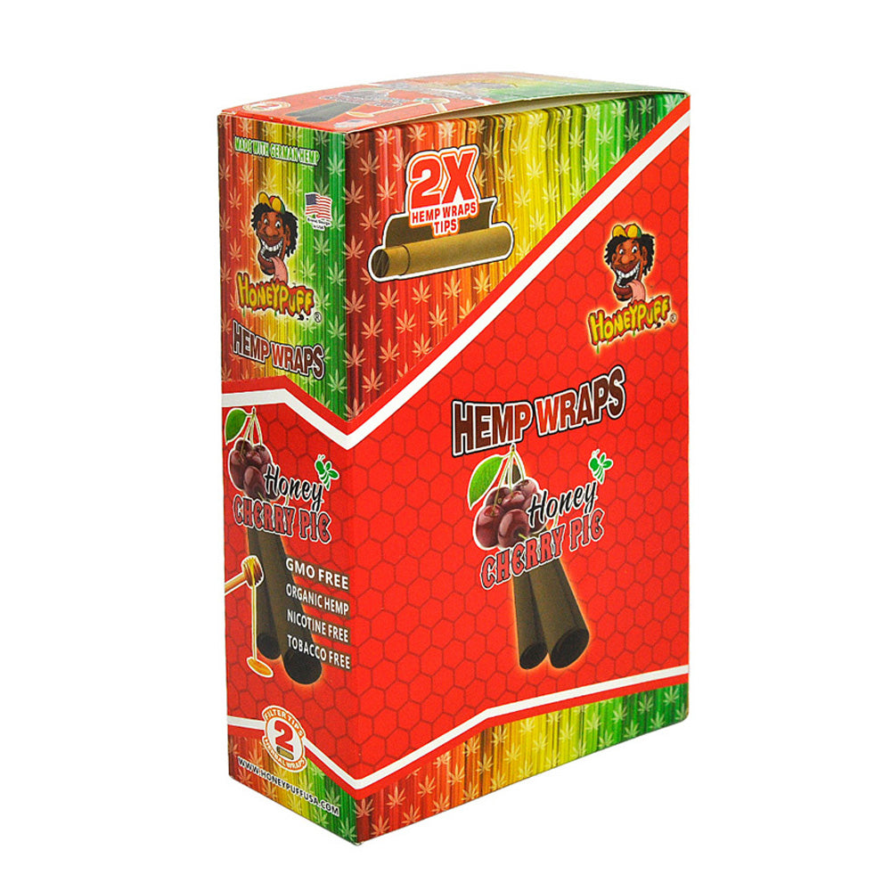 HONEYPUFF Cherry Flavored Pre Rolled Cones, King Size Pre Rolled Rolling Paper with Tips, Slow Burning Rolling Cones, 2 PCS / Pack 12 Packs / Box