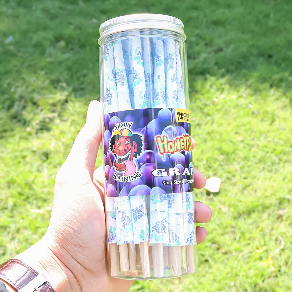 HONEYPUFF Blueberry Flavor Pre Rolled Cones, King Size Pre Rolled Rolling Paper with Tips, Slow Burning Papers (72 PCS)