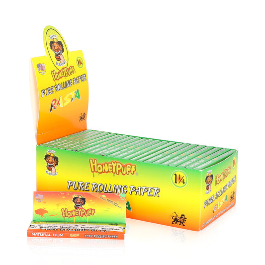 HONEYPUFF Zigarettenpapier der Größe 1 1/4, 3 Farben, Naturfaser-Zigarettenpapier, langsam brennendes Papier