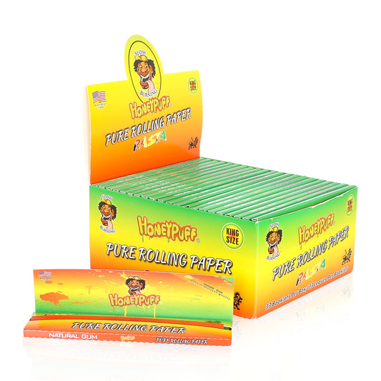 HONEYPUFF King Size Zigarettenpapier, 3 Farben Naturfaser-Zigarettenpapier, langsam brennendes Papier