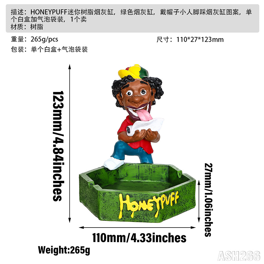 Honeypuff Multi-Color Resin Ashtrays, Mini Size Ashtrays With Cigarette Butts, Easy To Clean Resin Ashtrays & Portable