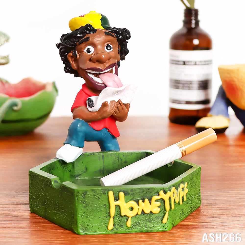 Honeypuff Multi-Color Resin Ashtrays, Mini Size Ashtrays With Cigarette Butts, Easy To Clean Resin Ashtrays & Portable