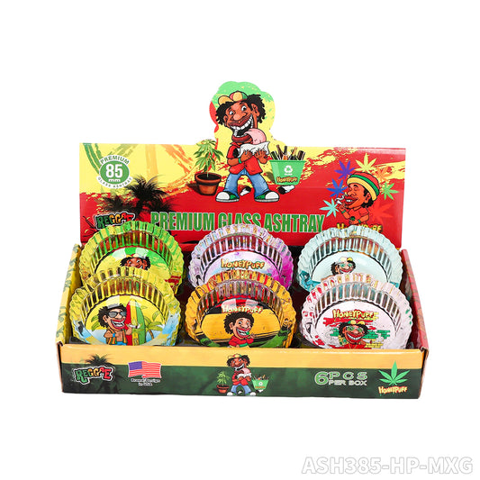 HONEYPUFF Round 81 * 34mm Colorful Fruit Style Hot Selling Glass Ashtray