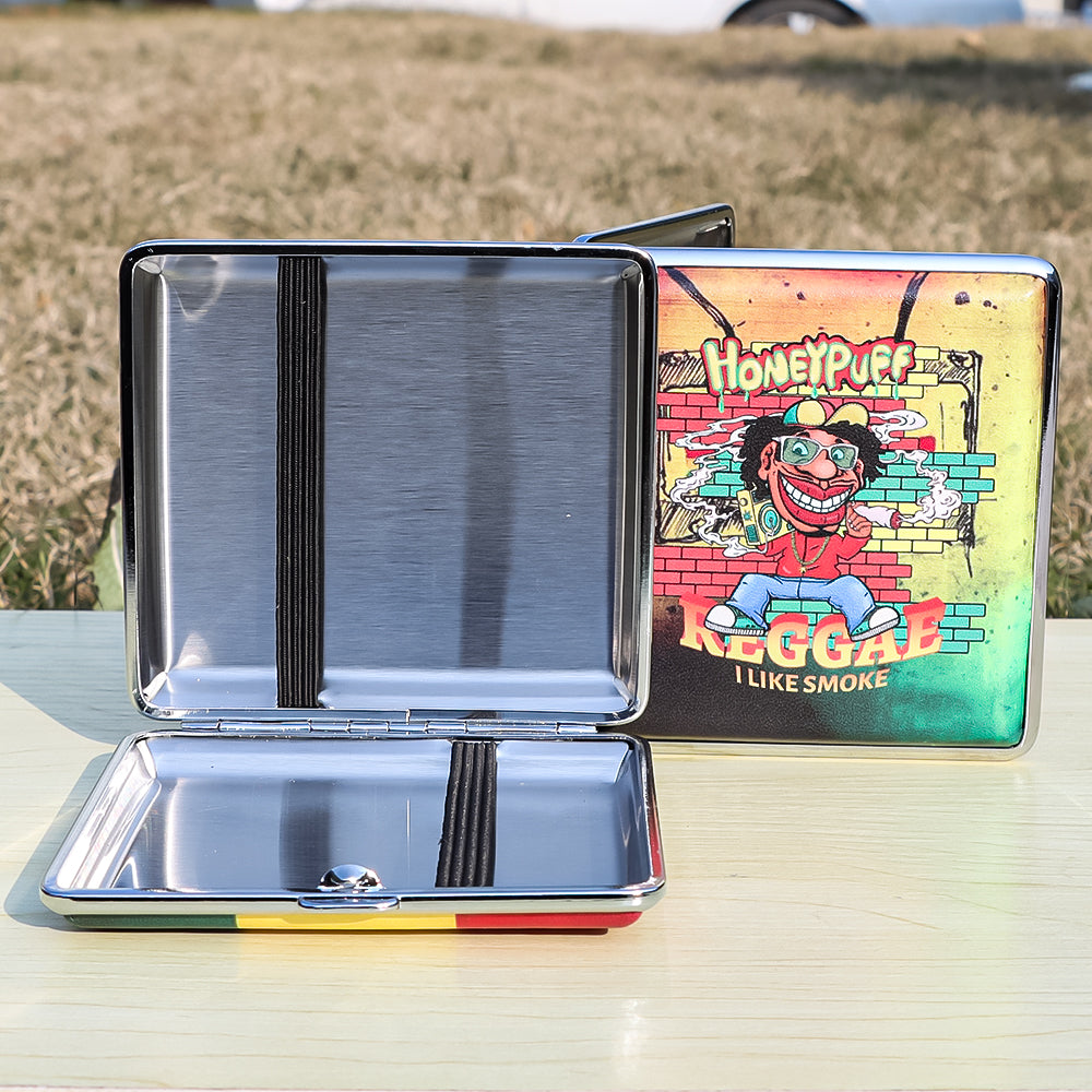 Honeypuff Cigarette Case | PU Leather Cigarette Carrier For Men and Women | Capacity 20 Cigarettes with Internal Divider.