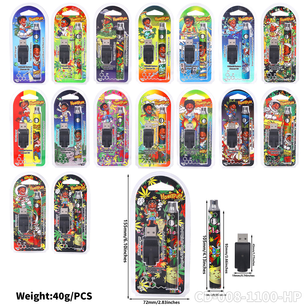 HONEYPUFF hot sale 1100 mAH battery vape accessories with different design