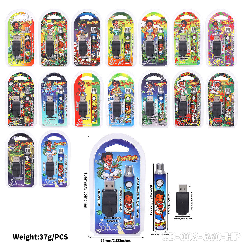 HONEYPUFF hot sale 650 mAH battery vape accessories with different design