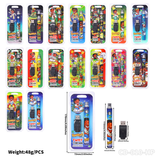 HONEYPUFF hot sale 1100 mAH battery vape accessories with different design