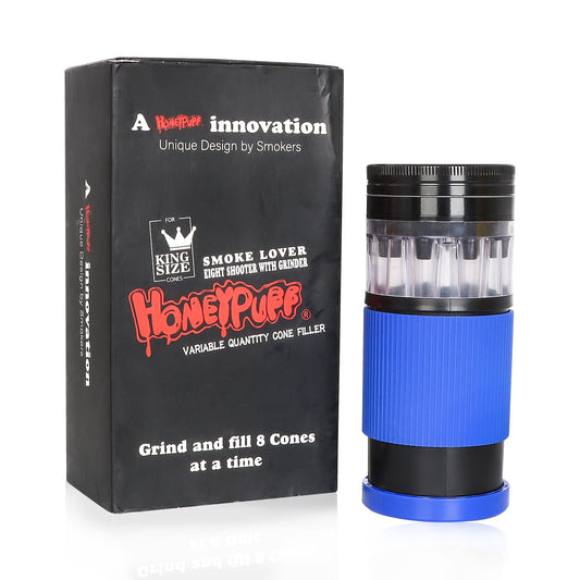 HONEYPUFF Plastic Herb Grinder With Cone Pre Rolled Cones Holder, 70 mm 5 Lay Smoker Grinders